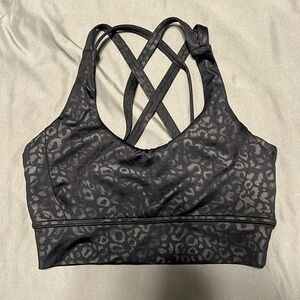 Buff bunny collection size small black leopard print sports bra